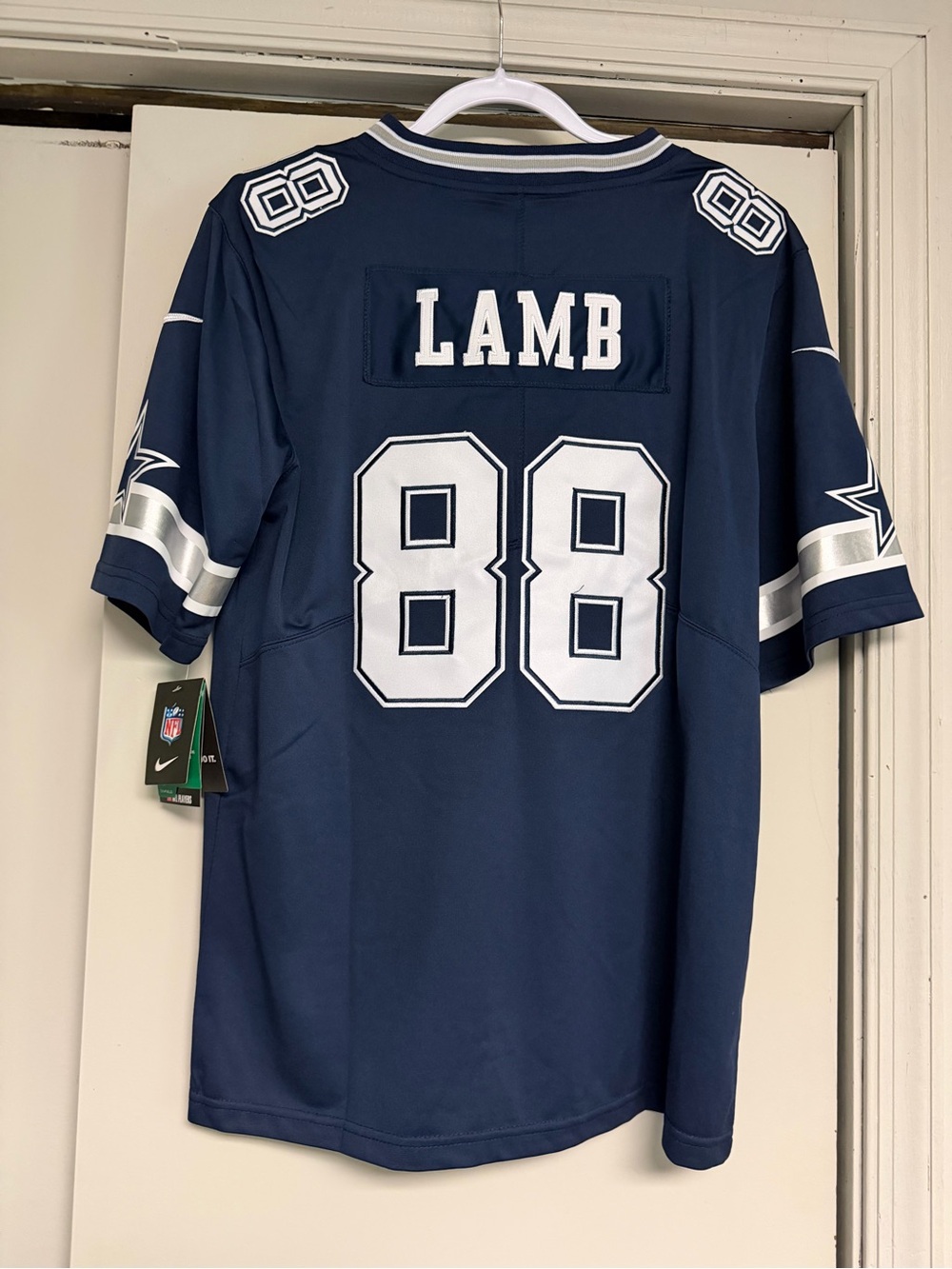 NFL Dallas Cowboys CeeDee Lamb #88 Navy and White Jersey